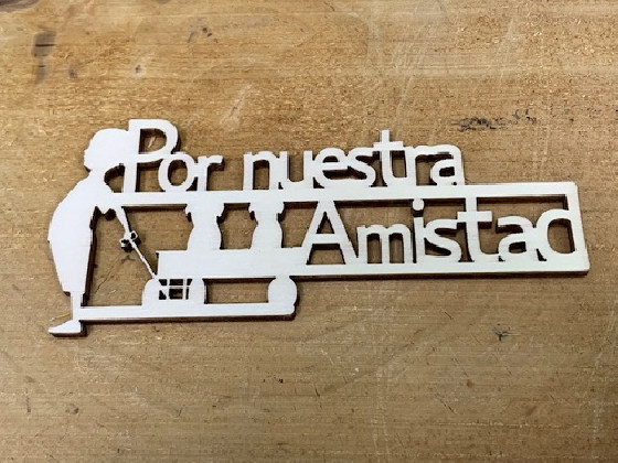 LETRA MADERA "POR NUESTRA AMISTAD" PAQ X 12UNI
