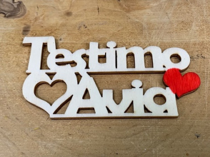 LETRA MADERA "T'ESTIMO AVIA" PAQ X 12UNI