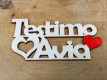 LETRA MADERA "T'ESTIMO AVIA" PAQ X 12UNI