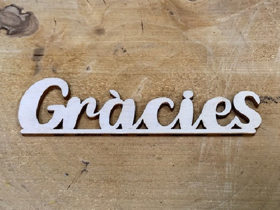 LETRA MADERA "GRÀCIES" PAQ X 12UNI