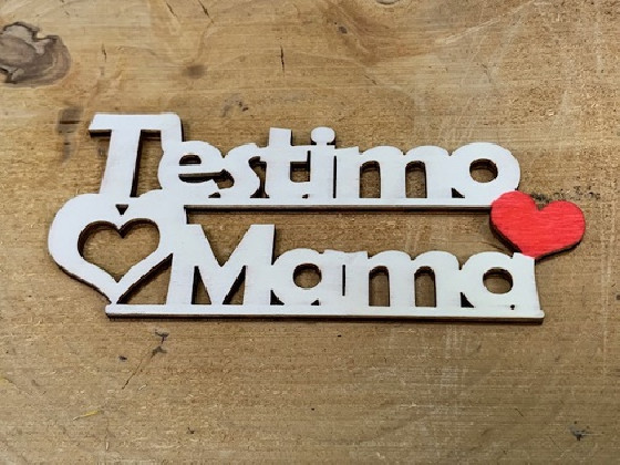 LETRA MADERA "T'ESTIMO MAMA" PAQ X 12UNI
