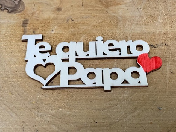 LETRA MADERA "TE QUIERO PAPA" PAQ X 12UNI