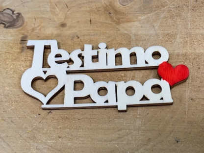 LETRA MADERA "T'ESTIMO PAPA" PAQ X 12UNI