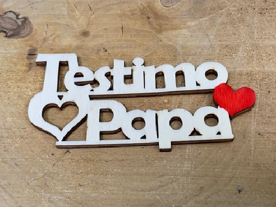 LETRA MADERA "T'ESTIMO PAPA" PAQ X 12UNI