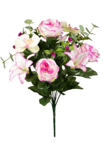 RAMO ROSA/ORQUIDEA 47 CM BLANCO/FUCSIA
