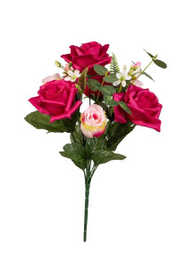 RAMO ROSAS 35 CM FUCSIA
