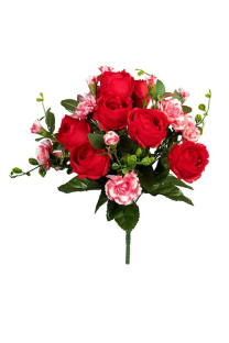 RAMO ROSA/CLAVEL 33 CM ROJO