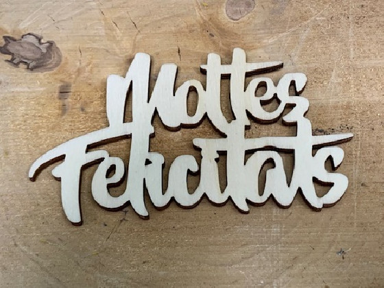 LETRA MADERA "MOLTES FELICITATS" PAQ X 12UNI
