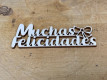 LETRA MADERA "MUCHAS FELICIDADES" PAQ X 12UNI