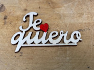 LETRA MADERA "TE QUIERO" CORAZON PAQ X 12UNI
